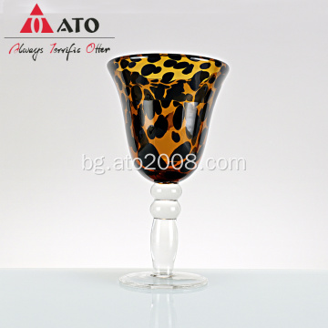 Чаши за вино с леопардов печат